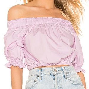 Off shoulder lavender superdown top